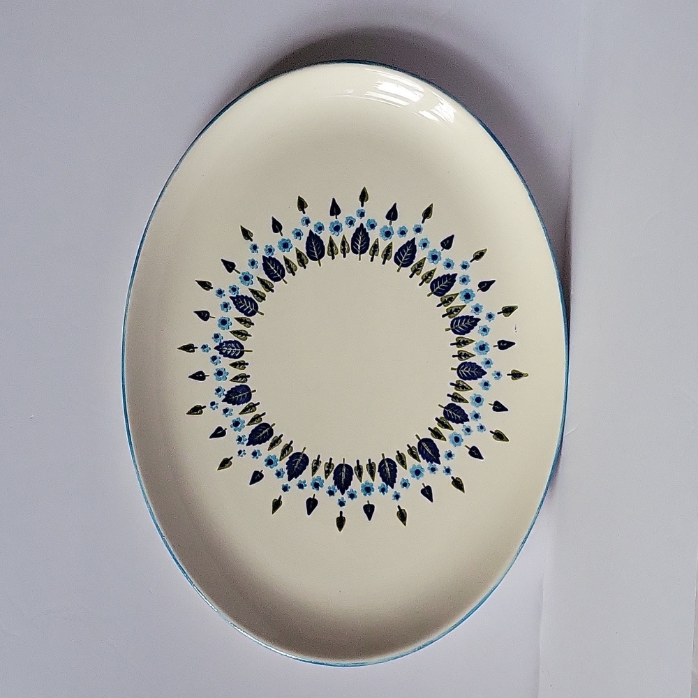 1960s Oval Serving Platter Swiss Alpine By Marcrest Discontinued